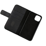 Rvelon iPhone 13 Fodral Äkta läder Kortfack Svart