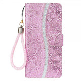 iPhone 13 Pro Fodral Glitter Stripe Rosa