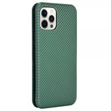 iPhone 13 Pro Fodral Kolfibertextur Grön