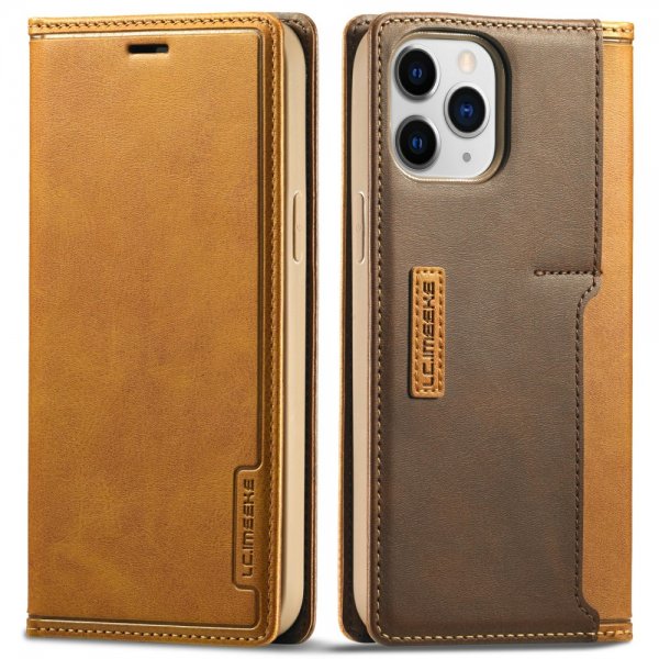 Lc.Imeeke iPhone 13 Pro Fodral Kortfack Utsida Brun
