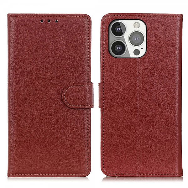 Nordic Covers iPhone 13 Pro Fodral Litchi Brun