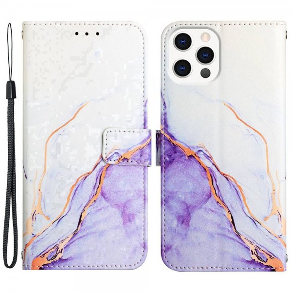 iPhone 13 Pro Fodral Marmor Vit Lila