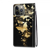 iPhone 13 Pro Fodral Motiv Guldiga Fjärilar