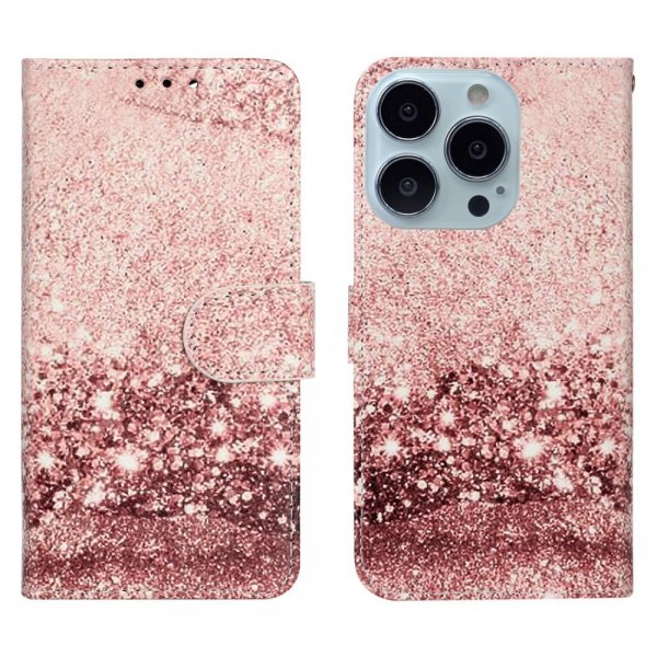 iPhone 13 Pro Fodral Motiv Rosa Glitter