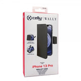 Celly iPhone 13 Pro Fodral Wally Wallet Case Svart