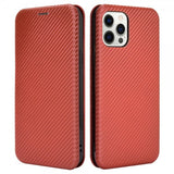 iPhone 13 Pro Max Fodral Kolfibertextur Brun