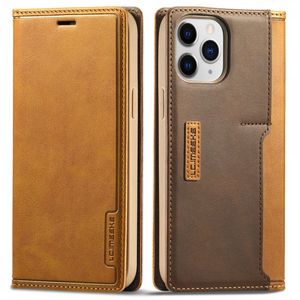Lc.Imeeke iPhone 13 Pro Max Fodral Kortfack Utsida Brun
