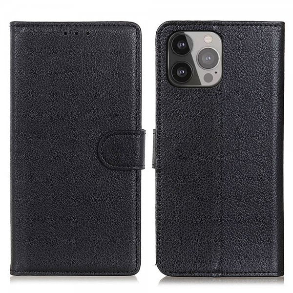 Nordic Covers iPhone 13 Pro Max Fodral Litchi Raven Black