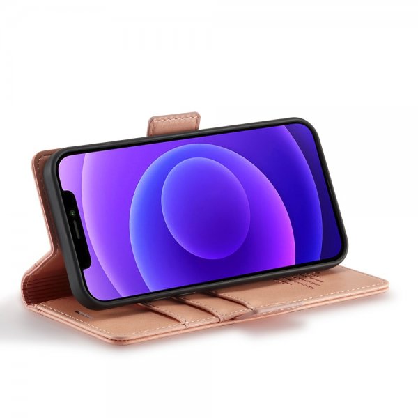 Lc.Imeeke iPhone 13 Pro Fodral med Kortfack Stativfunktion Rosa