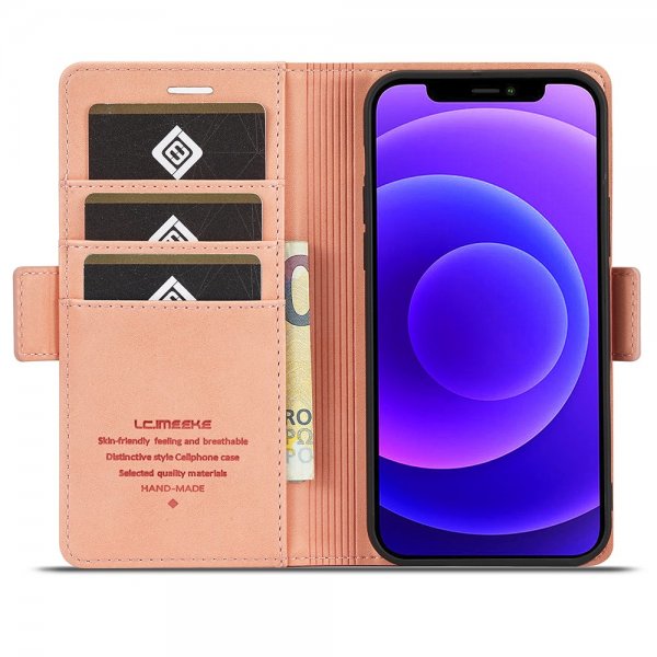 Lc.Imeeke iPhone 13 Pro Fodral med Kortfack Stativfunktion Rosa