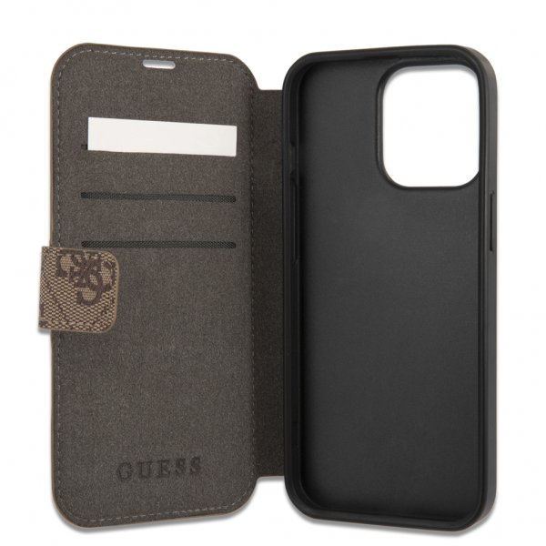 Guess iPhone 13 Pro Max Fodral Metal Logo Brun