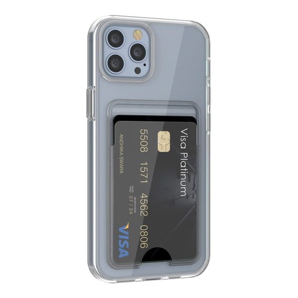 Rvelon iPhone 13 Pro Max Skal Korthållare Transparent