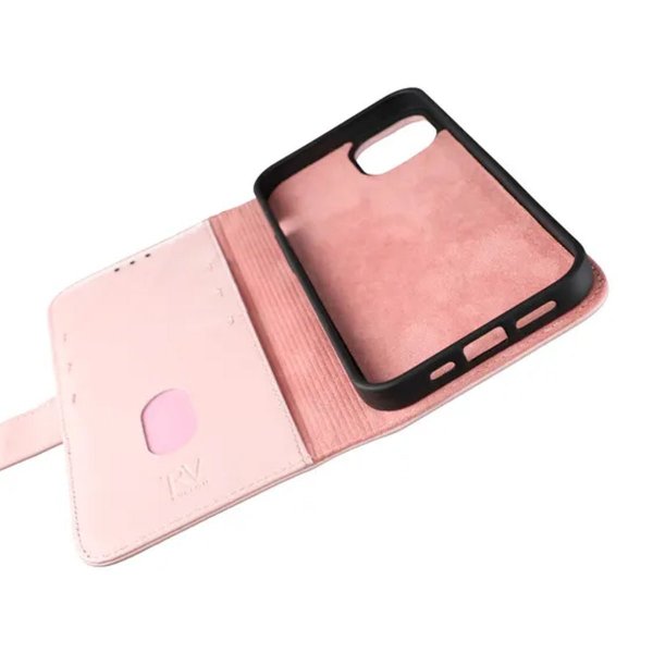 Rvelon iPhone 13 Pro Max Fodral Äkta Läder Rosa