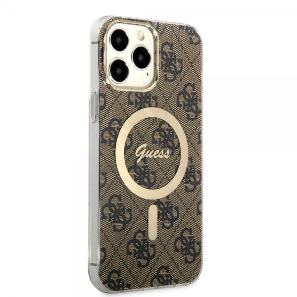 Guess iPhone 13 Pro Max Skal 4G Pattern MagSafe Brun