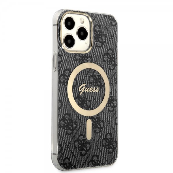 Guess iPhone 13 Pro Max Skal 4G Pattern MagSafe Svart