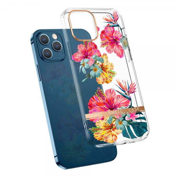 iPhone 13 Pro Max Skal Blommönster Rosa