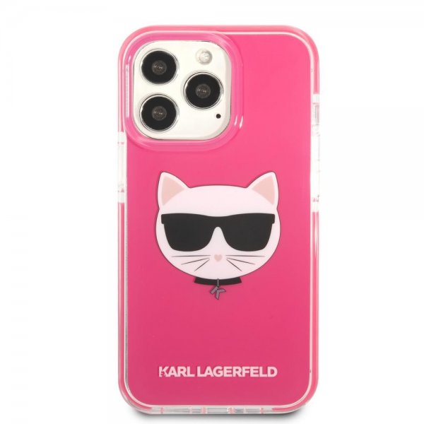 Karl Lagerfeld iPhone 13 Pro Max Skal Choupette Fuchsia