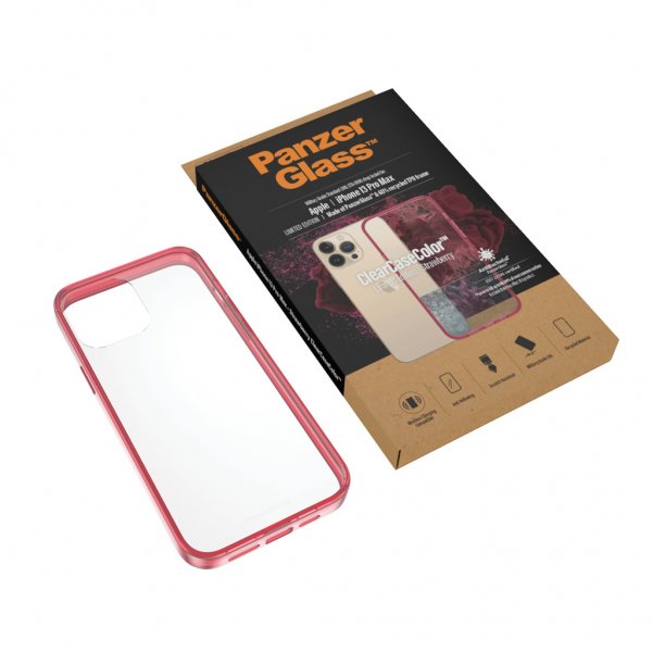 PanzerGlass iPhone 13 Pro Max Skal ClearCase Color Strawberry
