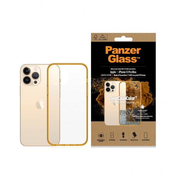 PanzerGlass iPhone 13 Pro Max Skal ClearCase Color Tangerine