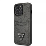 Guess iPhone 13 Pro Max Skal Double Cardslot Metal Triangle Svart