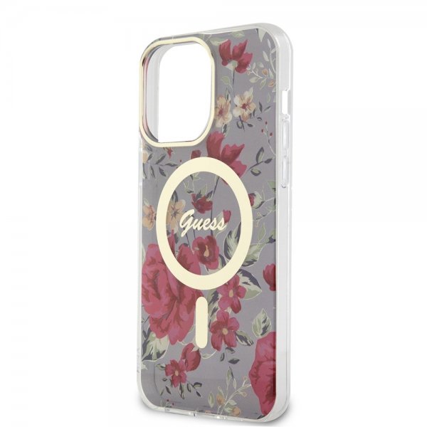Guess iPhone 13 Pro Max Skal Flower MagSafe Kaki