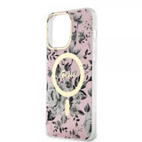 Guess iPhone 13 Pro Max Skal Flower MagSafe Rosa