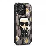 Karl Lagerfeld iPhone 13 Pro Max Skal Flower Monogram Iconic Patch Grå