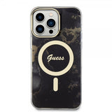 Guess iPhone 13 Pro Max Skal Golden Marble MagSafe Svart