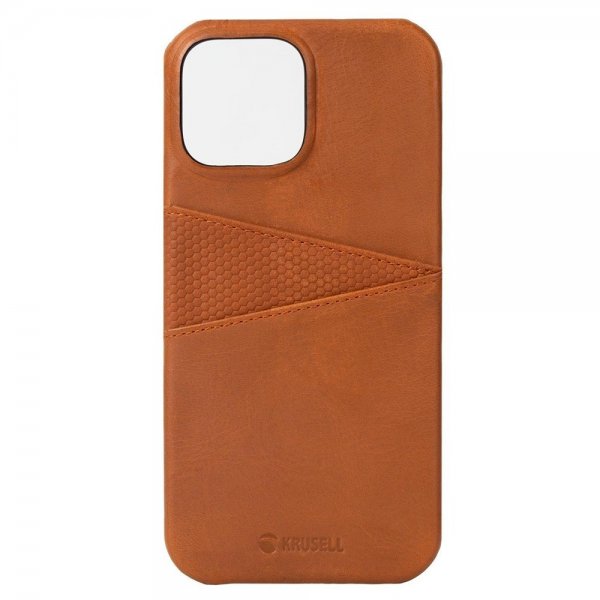 Krusell iPhone 13 Pro Max Skal Leather CardCover Cognac Brown
