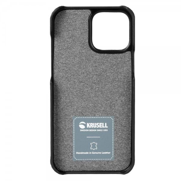 Krusell iPhone 13 Pro Max Skal Leather CardCover Vintage Black