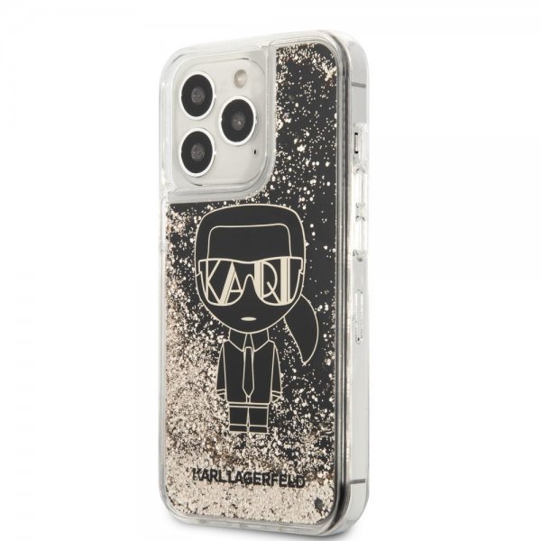 Karl Lagerfeld iPhone 13 Pro Max Skal Liquid Glitter Gatsby Svart