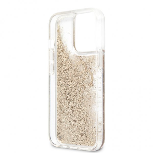 Guess iPhone 13 Pro Max Skal Liquid Glitter Guld