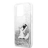 Karl Lagerfeld iPhone 13 Pro Max Skal Liquid Glitter Choupette Silver
