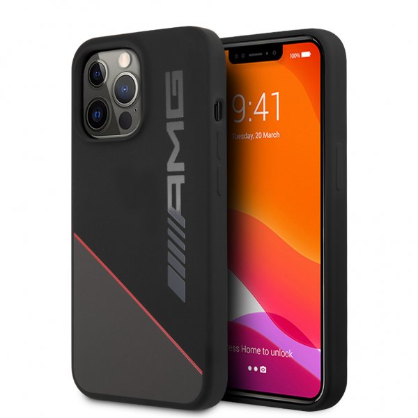 AMG iPhone 13 Pro Max Skal Liquid Silicone Two Tone Svart