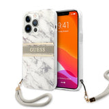 Guess iPhone 13 Pro Max Skal Marble Design Stripe Grå