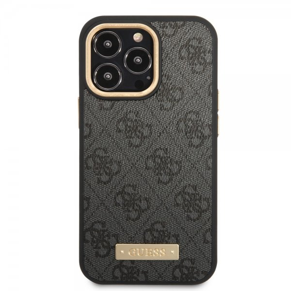 Guess iPhone 13 Pro Max Skal Metal Plate Logo MagSafe Svart