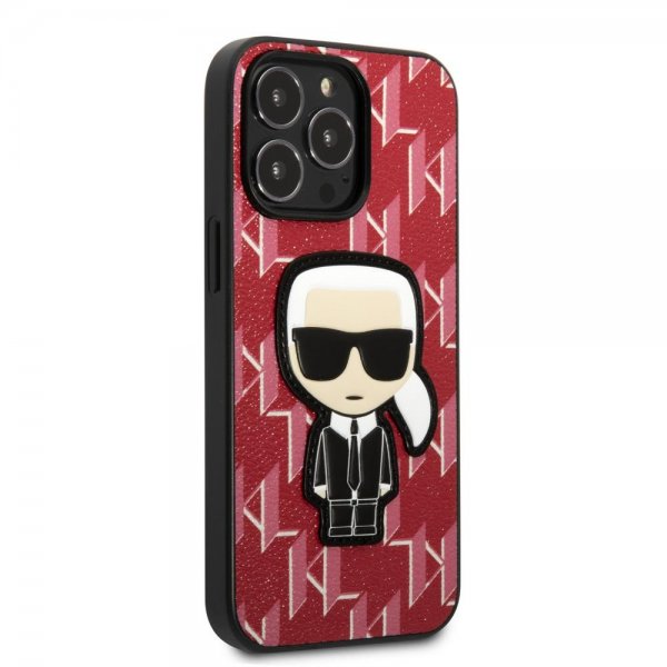 Karl Lagerfeld iPhone 13 Pro Max Skal Monogram Iconic Patch Röd