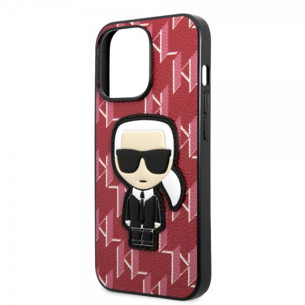 Karl Lagerfeld iPhone 13 Pro Max Skal Monogram Iconic Patch Röd