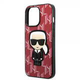 Karl Lagerfeld iPhone 13 Pro Max Skal Monogram Iconic Patch Röd