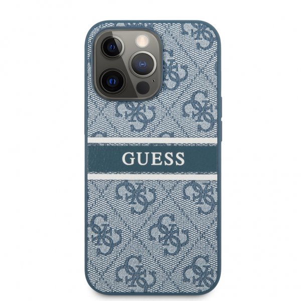 Guess iPhone 13 Pro Max Skal Printed Stripe Blå