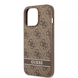 Guess iPhone 13 Pro Max Skal Printed Stripe Bottom Brun