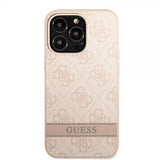 Guess iPhone 13 Pro Max Skal Printed Stripe Bottom Rosa