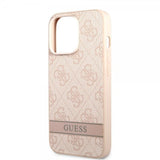 Guess iPhone 13 Pro Max Skal Printed Stripe Bottom Rosa