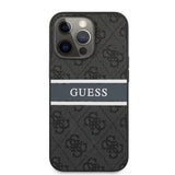 Guess iPhone 13 Pro Max Skal Printed Stripe Grå