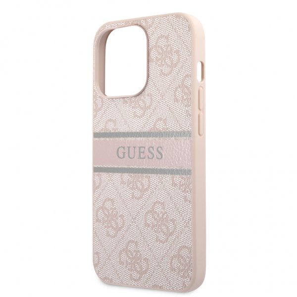 Guess iPhone 13 Pro Max Skal Printed Stripe Rosa