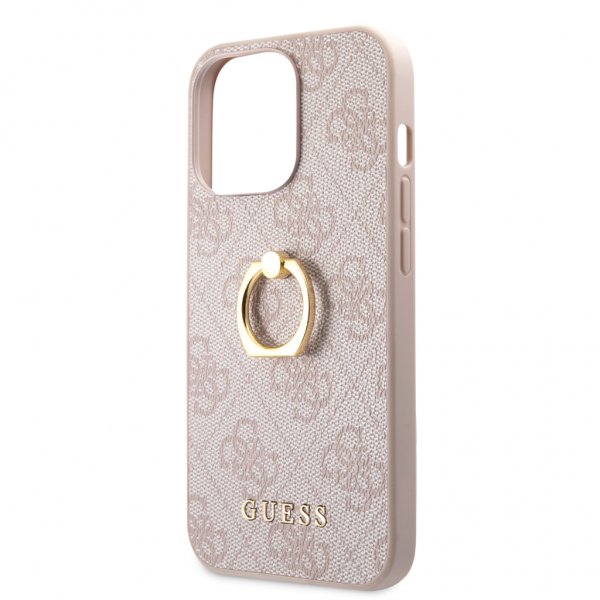 Guess iPhone 13 Pro Max Skal Ring Stand Rosa