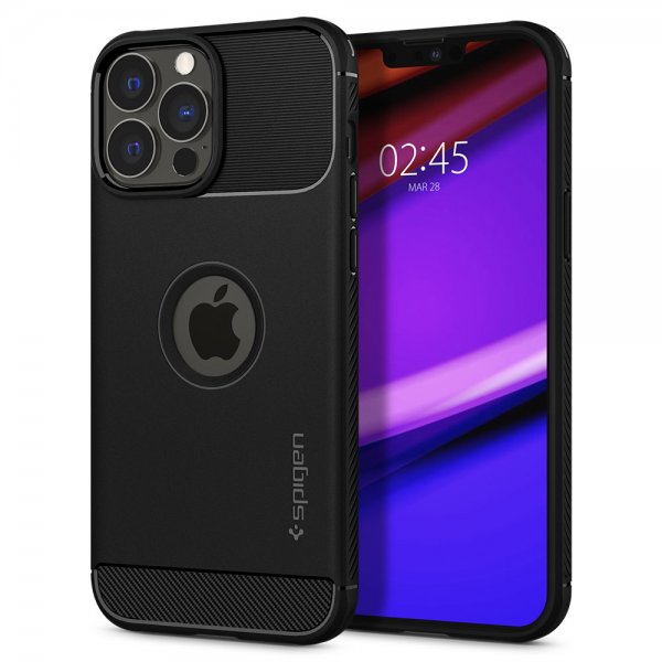 Spigen iPhone 13 Pro Max Skal Rugged Armor Matte Black