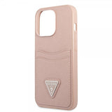 Guess iPhone 13 Pro Max Skal Saffiano Double Cardslot Rosa