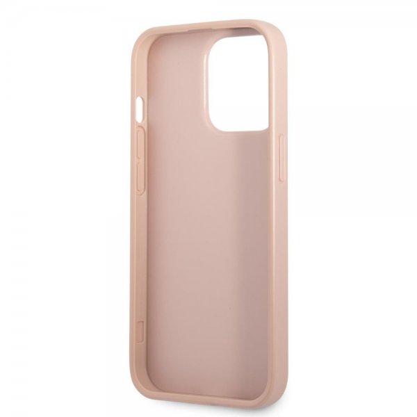 Guess iPhone 13 Pro Max Skal Saffiano Double Cardslot Rosa