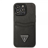 Guess iPhone 13 Pro Max Skal Saffiano Double Cardslot Svart